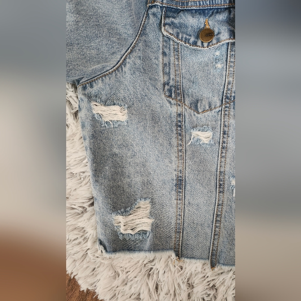 Mono B Puffed Cropped  Denim Jacket - Picture 10 of 12